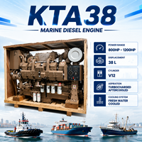 Moteur diesel marin Cummi KTA38 de 800 à 1200 ch, 4 temps, 12 cylindres, moteur de bateau électrique inboard, pour bateaux de pêche et de remorquage.