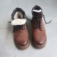 Nouvelles bottes d'hiver en peau de mouton à lacets, antidérapantes, respirantes, absorbant les chocs, avec doublure en polaire épaisse pour plus de chaleur