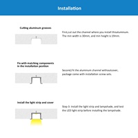 Vente directe usine – Profilé en T en alliage d'aluminium anodisé 6063 (43x20mm) pour bande LED de garage 3020A, couvercle LED 12V DC