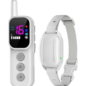 Entraîneur de chien télécommandé avec écran couleur, contrôle des aboiements par vibration et choc pour chiens C92S Blanc - Product Image 3