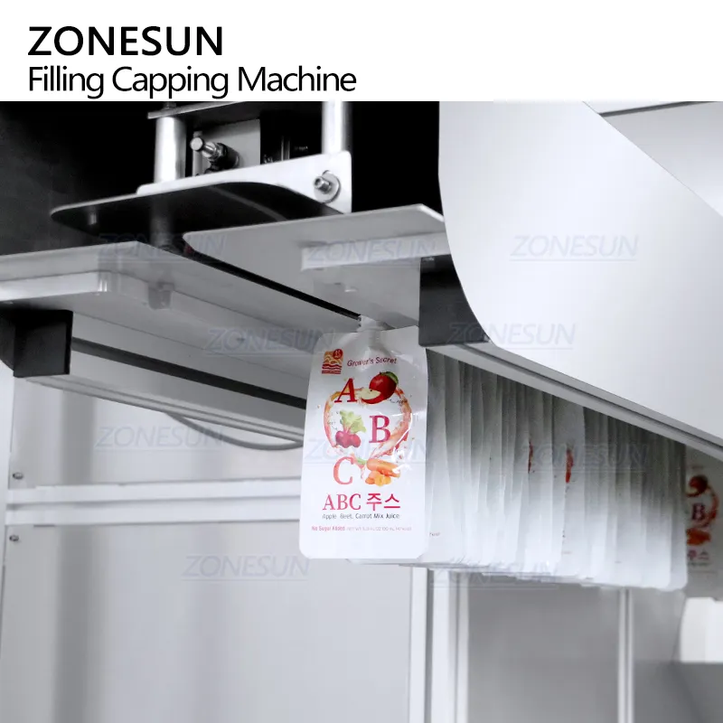 ZONESUN ZS-ASP2 automatischer Auslauf beutel Joghurt kolbenpumpe Getränk flüssige flüssige Füll kappe Maschine für Saft