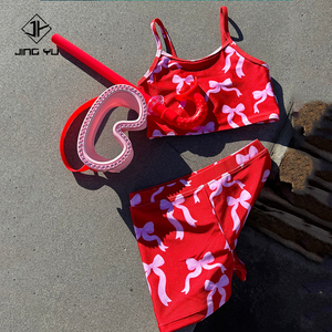 Maillot de bain pour filles de haute qualité, imprimé plage, protection solaire, quatre coins, personnalisé, en nylon recyclé. - Product Image 5