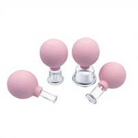 Ensemble de ventouses faciales en verre Fireless, 4 pièces, ventouses en silicone à aspiration sous vide pour le visage, les yeux et le corps, 4 tailles, 11 couleurs