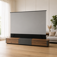 Ensemble de meuble TV d'angle Premium 92-150 pouces avec écran motorisé UST ALR à levage au sol, combo 4K 16:9 pour Home Cinéma, garantie 1 an