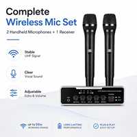 Système de microphone sans fil UHF professionnel X6 avec fonction de mise en sourdine automatique, micro portable pour performances de karaoké professionnelles