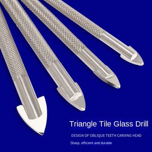 Jeu de forets électriques en alliage spécial céramique verre béton 3mm/8mm Tuile en acier au carbone Triangle ouvre-trou 6mm - Product Image 3
