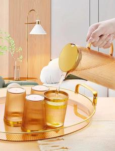 Ensemble de bouilloires en plastique écologiques en gros, résistantes aux hautes températures, grande capacité, transparentes/ambre, pour jus et thé, personnalisables. - Product Image 4