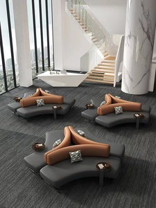 Luce <span class=keywords><strong>di</strong></span> design italiano Hotel <span class=keywords><strong>di</strong></span> lusso Lobby Business negoziazione divano banca Area <span class=keywords><strong>di</strong></span> riposo schienale in pelle Art sofà - Product Image 5