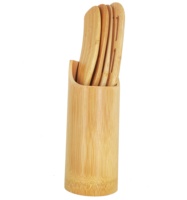 Joye Natural Kitchen Cooking Tools AA Salad Porridge Spurtles Set Bamboo Wooden Spurtles 5-Piece Eco-Friendly