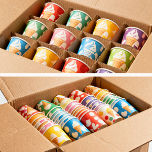 Bol à yogourt glacé et gelato jetable personnalisé avec logo imprimé, avec couvercle et cuillère, en papier, bol à crème glacée jetable personnalisé en papier - Product Image 6