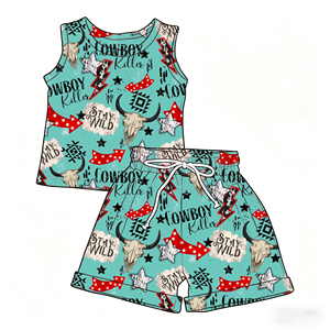 Nuovo Set Estivo 2026 in Seta di Latte per Bambini, Due Pezzi con Stampa Personalizzata, Canotta e Pantaloncini Alla Moda per Ragazzi - Product Image 5