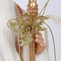 Père Noël de haute qualité, décoration de Noël de 45 cm grandeur nature, avec tissu à paillettes, design spécial, tissu + plastique, marque SOTE