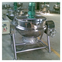 Cuisinière industrielle Bouilloire à gaine en acier inoxydable 100L 500L Pot mélangeur de confiture Bouilloire à vapeur à gaz électrique Agitateur Composant de moteur à noyau