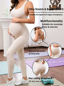 FLW Leggings de soutien-gorge sans coutures pour femmes, ensemble 2 pièces, ensemble de maternité, entraînement, yoga, tenue décontractée - Product Image 2