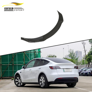 Becquet de coffre arrière en Fiber de carbone, accessoire pour coffre de voiture, compatible avec les <span class=keywords><strong>Tesla</strong></span> Model Y Sport <span class=keywords><strong>utilitaire</strong></span> 4 portes 2019 — 2021 - Product Image 1