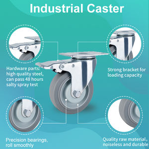 Chinesische Herstellung Industrielle Doppelkugellager Schwenkbare Thermoplastische Gummi 3/4/5 Zoll TPR Mittelschwere Kingstrong Rollen - Product Image 4
