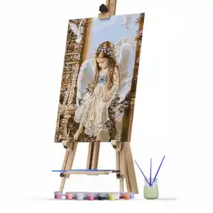 Hogar Decorativo Europeo Pacífico encantador chica Ángel Animal enmarcado pintura Digital por número con caja