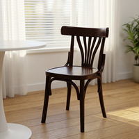 Chaise de café rétro nordique, chaise de salle à manger moderne en bois à lattes, style antique, pour restaurants, bars, hôtels