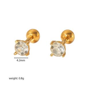 Pendientes de Aro de Acero Inoxidable con Diseño Trenzado, Color Oro 18K, Acero Titanio, Joyería para Uso Diario de Mujer, ZH006 - Product Image 4