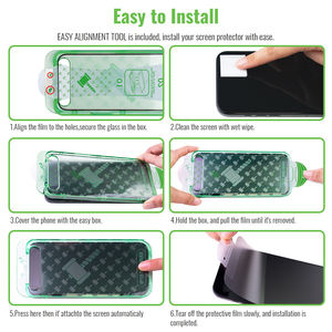 Protection d'écran en verre HD transparent <span class=keywords><strong>pour</strong></span> IP17 IP16PM, verre double premium résistant avec boîte anti-poussière, anti-rayures, anti-traces de doigts - Product Image 6