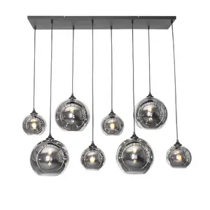 Factory Price Modern Smoked Glass Ball Pendant Lights E27 Hanging Lamp
