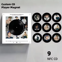 Kit DIY OEM de décoration lumineuse de nuit avec haut-parleur audio pour disque vinyle remplaçable, disque rotatif NFC en acrylique vierge et aimant de réfrigérateur