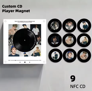 Altavoz de Vinilo NFC, Disco Giratorio Acrílico en Blanco, Reproductor de Música, Imán para Refrigerador NFC, DIY OEM - Product Image 5