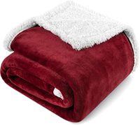 Couverture de canapé réversible en peluche tricotée douce pour homme et femme, housse de canapé confortable en hiver, Sherpa rouge bordeaux, 50x60 pouces