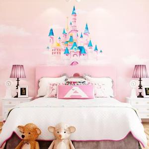 Papier peint 3D pour chambre d'enfant, décoration murale pour la maison, design ciel rose pour la chambre des filles, décoration intérieure - Product Image 2