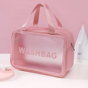 Sac à cosmétiques en PVC transparent, trousse de toilette de voyage de capacité moyenne, étui de rangement pour voyages d'affaires et voyages - Product Image 4