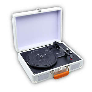 Factory Custom Handle Portable Record <b>Player</b> 3 Speed BT FM <b>CD</b> Gramophone Vintage with Built-in Stereo Decor High Fidelity Audio - Product Image 5