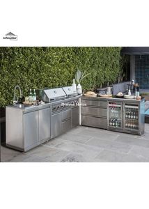 2026 Dorene Wholesale Outdoor Kitchen Drop In Appliances Set With Griddle <strong>Grill</strong> 316 Stainless Steel BBQ Island - Product Image 3