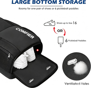 Mochila Deportiva Comfier para Pickleball, 35L, Impermeable, Tela Oxford, Cierre Casual con Cremallera y Broche, con Compartimento para Zapatos - Product Image 5