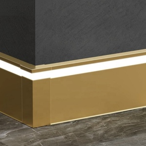 Plinthe LED en aluminium doré, étanche, durable, facile à installer, auto-adhésive, avec clip dissimulé, pour villas et hôtels de luxe - Product Image 6