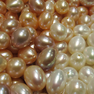Perles d'eau douce en forme de goutte, perles dorées en vrac pour la fabrication de bijoux, 8-10mm, origine Zhuji - Product Image 1