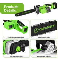 Nouvelle conception ONEGREEN, tronçonneuse électrique numérique industrielle sans balais 588VF 5025, batterie au lithium rechargeable adaptable 21V