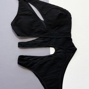 YY6010 2024 Bikini traje de baño pasarela <span class=keywords><strong>pecho</strong></span> almohadilla reunida Split Sexy gran Copa playa encaje triángulo Bikini traje de baño - Product Image 5