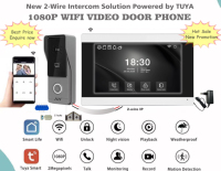 Videoportero Inteligente Económico con Tuya, Pantalla Táctil de 2M 1080P, Conexión WiFi de 2 Cables, Protocolo IP, Intercomunicador, Grabación y Detección