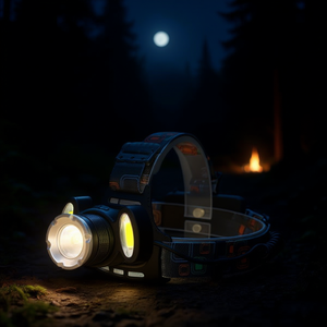 Linterna frontal S&N de 3 LED recargable con lente de zoom para camping y senderismo al aire libre - Product Image 3