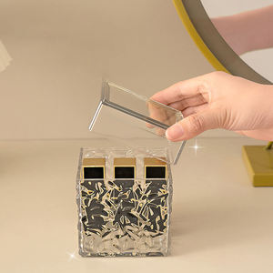 Caja de Almacenamiento de Hisopos de Algodón de Acrílico con Patrón de Hielo Personalizable al por Mayor, Organizador de Baño de Lujo Ligero OEM - Product Image 1