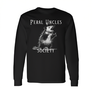 T-shirt a maniche lunghe Feral Uncles Society con design Opossum, girocollo, unisex, per adulti, promozionale - Product Image 3