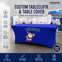 Nappe personnalisée sur mesure avec logo d'entreprise, nappe extensible en spandex de 6 pieds ou 8 pieds pour salon professionnel ou événement