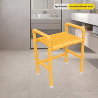 Chaise de toilette pour personnes âgées et handicapées, banc de douche double usage, conversion accroupissement-siège, ABS, acier inoxydable, classe II