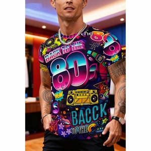 2026 Hot Sale <strong>80s</strong> Retro 3d Printed Polyester Breathable Short-Sleeved Top <strong>Men's</strong> T-Shirt - Product Image 3