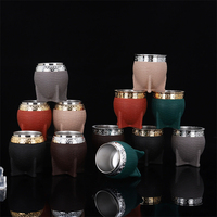 Tasse à café et thé Yerba Mate à double paroi avec paille bombilla et cuillère, nouveau design 2026, en acier inoxydable 304, gobelet isotherme