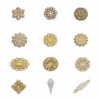 Pendentif carré en laiton ajouré de 22 mm, filigrane creux pour la fabrication de bijoux