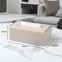 Boîte à mouchoirs en cuir moderne de luxe, porte-serviettes, décoration d'intérieur pour la salle de bain