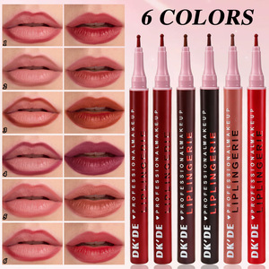 <span class=keywords><strong>Crayon</strong></span> à lèvres 6 couleurs longue tenue, naturel, maquillage, logo personnalisé, marque privée, OEM, ODM, vente en gros, emballage personnalisé, en vrac - Product Image 1