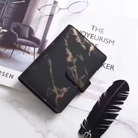 Carnet de notes en cuir personnalisé PU marbre A6 couverture rigide imperméable budget de luxe planificateur classeur