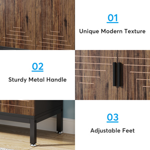 Tribesigns Armoire de rangement à chaussures en bois au design <span class=keywords><strong>industriel</strong></span> moderne avec étagères réglables pour tous types de chaussures - Product Image 3